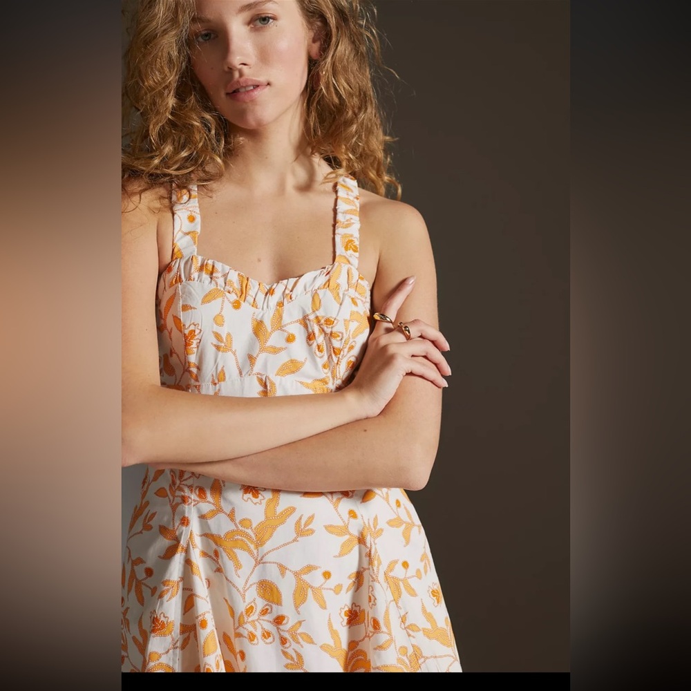 Anthropologie Maeve Boho Hippie Sweetheart Babydoll Mini Floral Dress Size XS - Picture 15 of 16